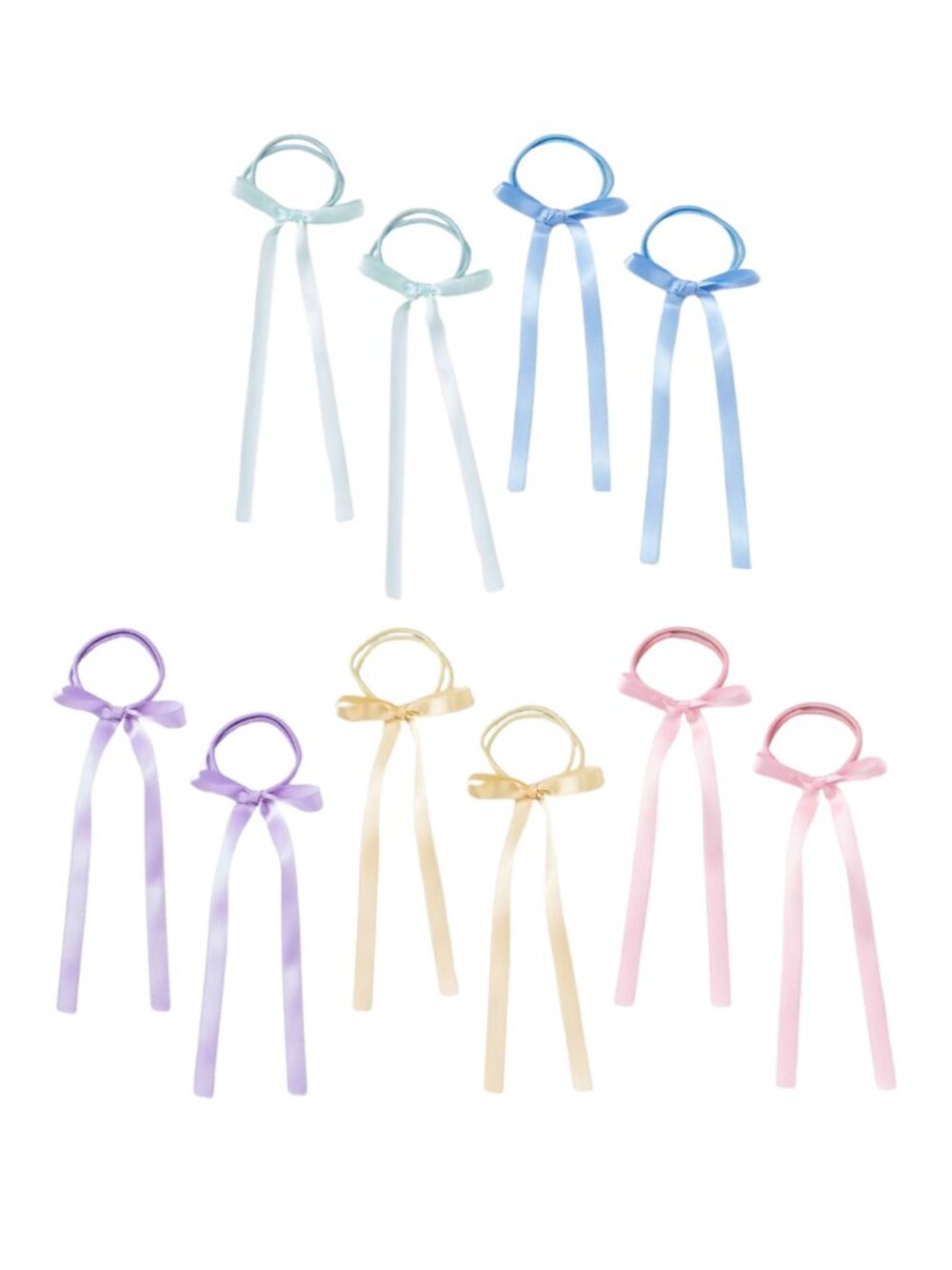 Cat & Jack Girls' 10pk Bows Hair Tie Set Elastic Ponytail Holders 2 sets